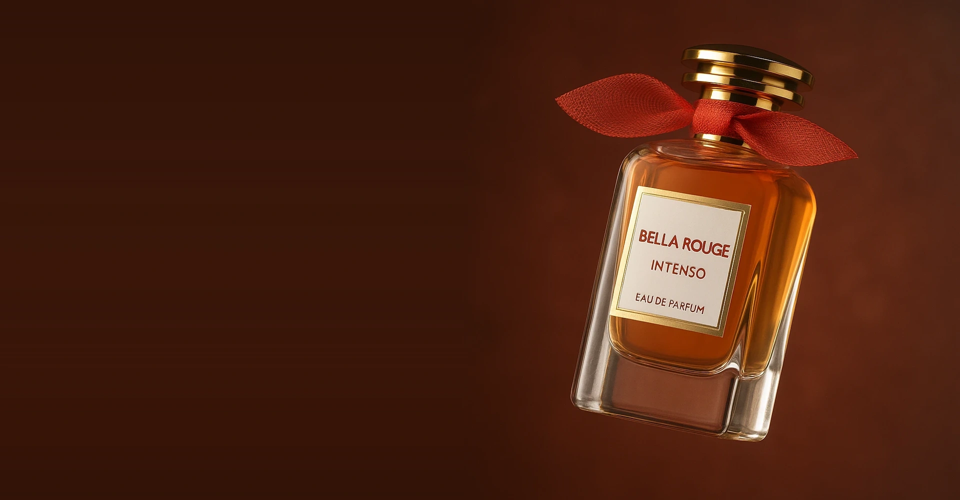 Bella Rouge Intenso parfum in het originele Kimo’s campagnebeeld